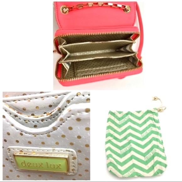 Deux Lux Elephants Sahara Sequin Spangled Crossbody Purse Bag Neon Pink - Picture 7 of 8